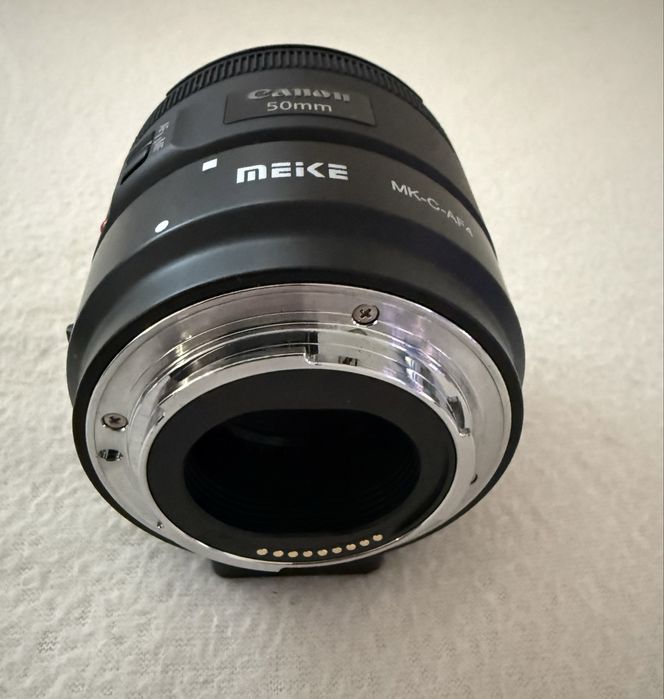 Bbiectiv 50 mm f 1.8 , canon EF cu adaptor EF M ca nou