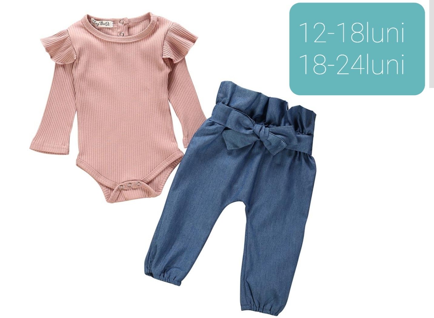 Set haine fetita(pantaloni+bluza+bentita)