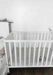 Patut lemn alb 60x120, saltea inclusa