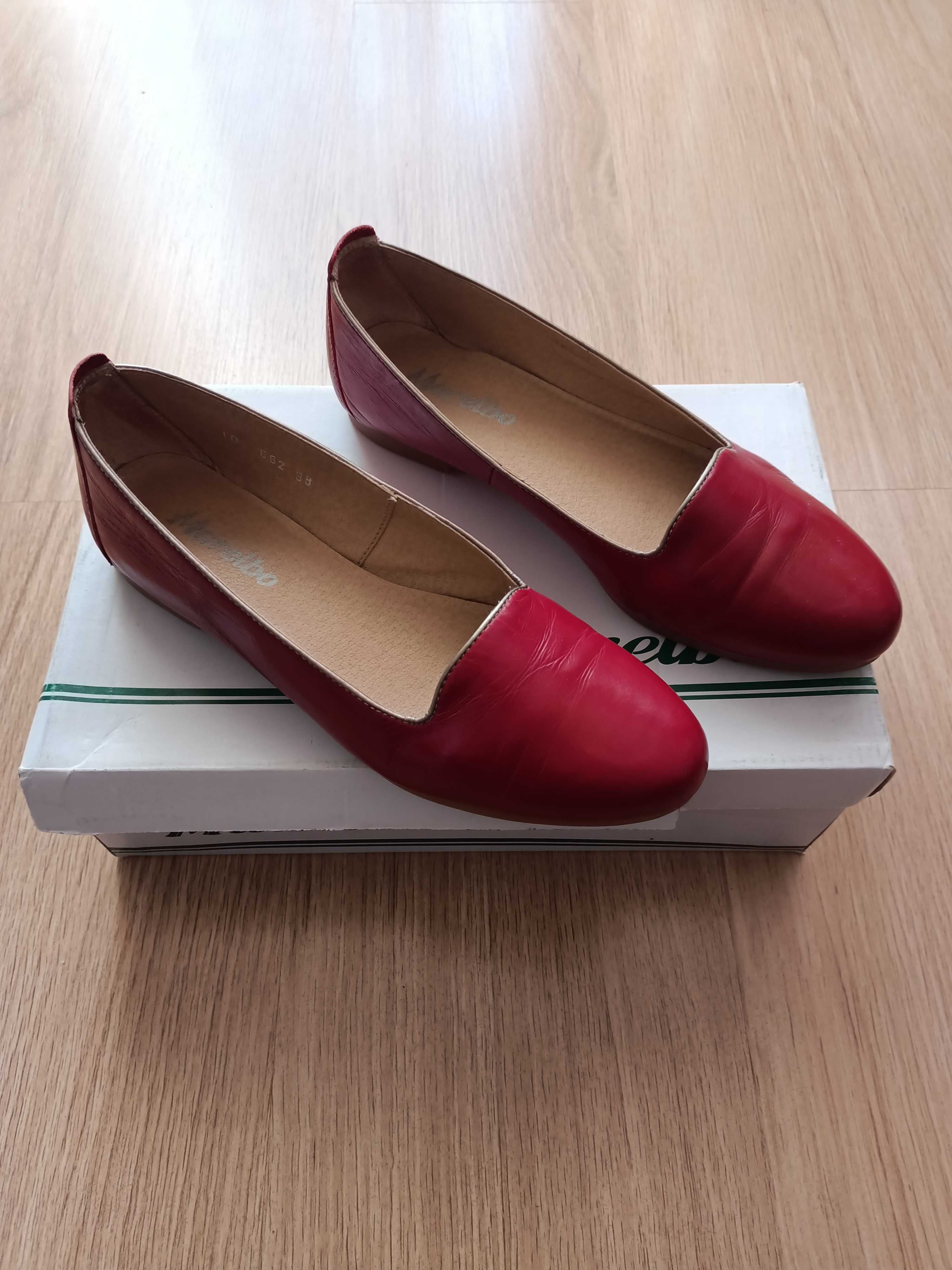 Pantofi dama din piele lacuita, Marelbo, bordo, 38