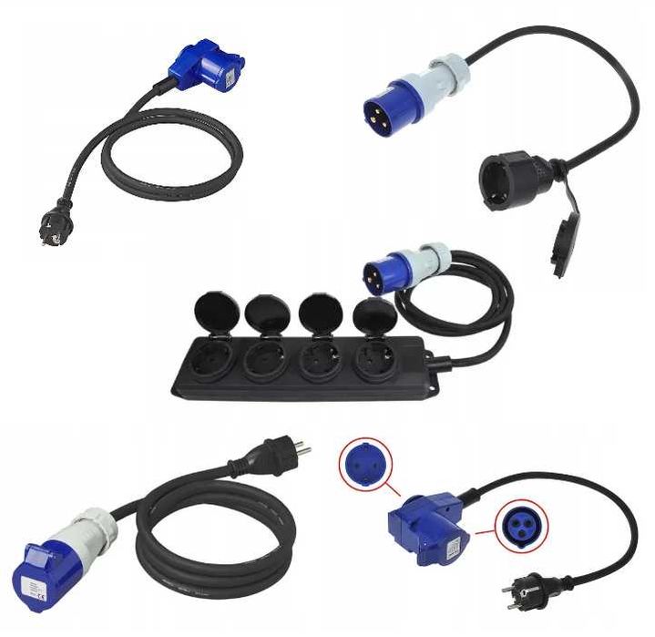 Захранващ кабел за каравана кемпер шуко, CEE, 2P+T, 220V адаптер