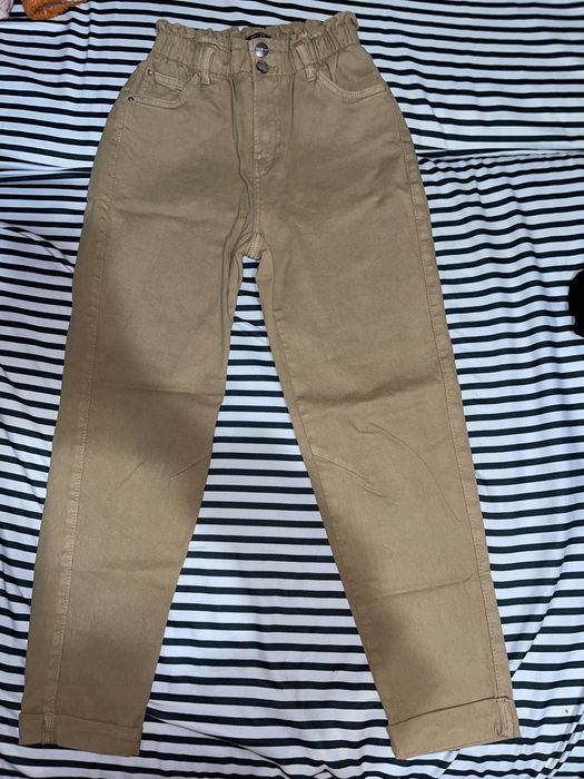 Blugi paperbag bej Bershka 34