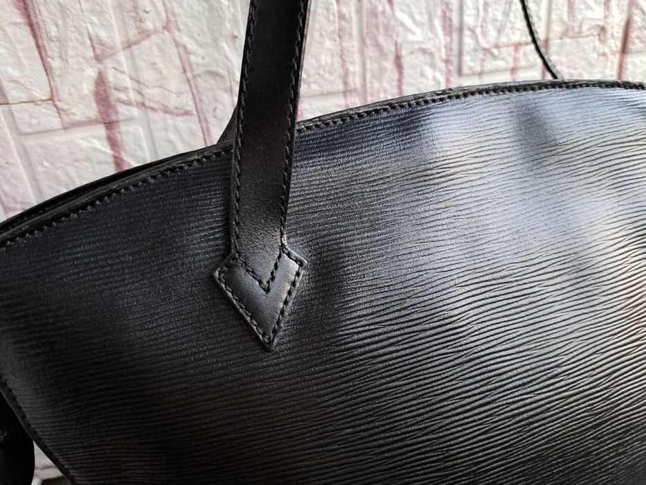 дамска чанта,Louis Vuitton черна кожена чанта-естествена кожа