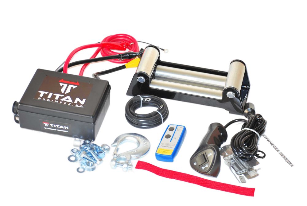 12V Ел лебедка за голям джип и пътна помощ 12 V - 13500 Lbs / 6136 кг.