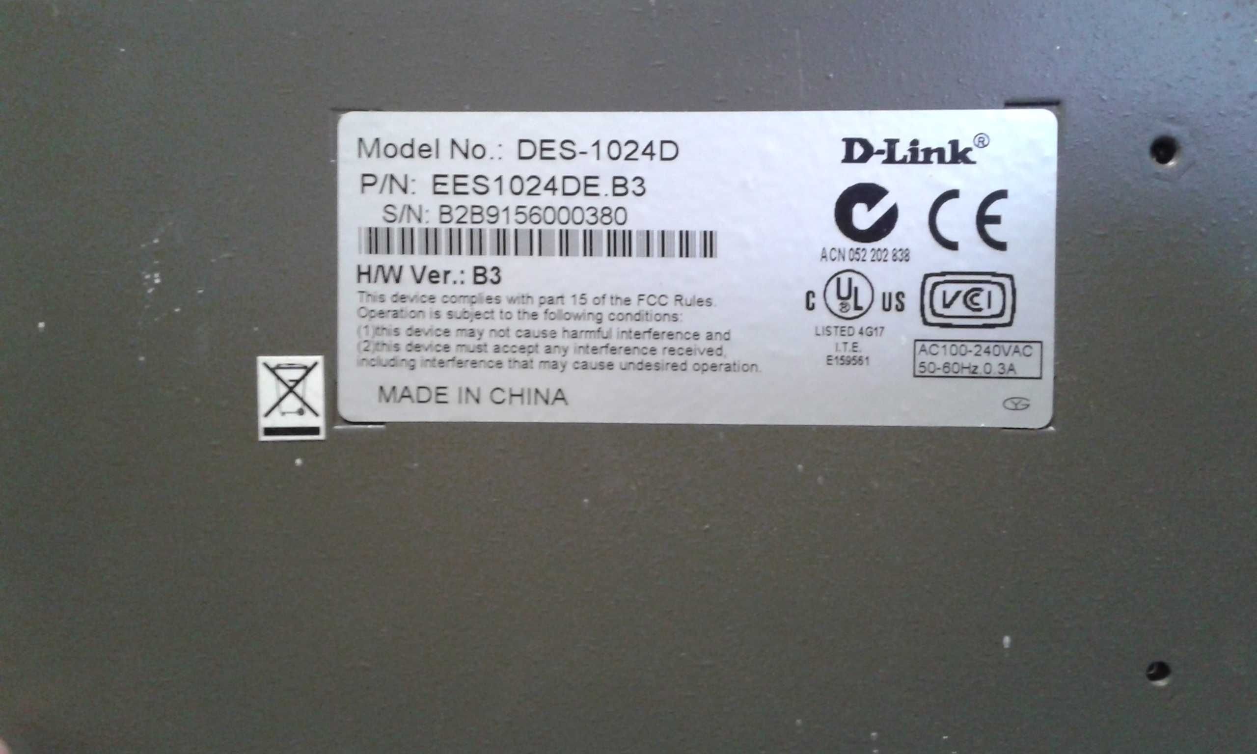 Продава се 24 Ports Ethernet switch, марка/модел: D-Link/ DES-1024D