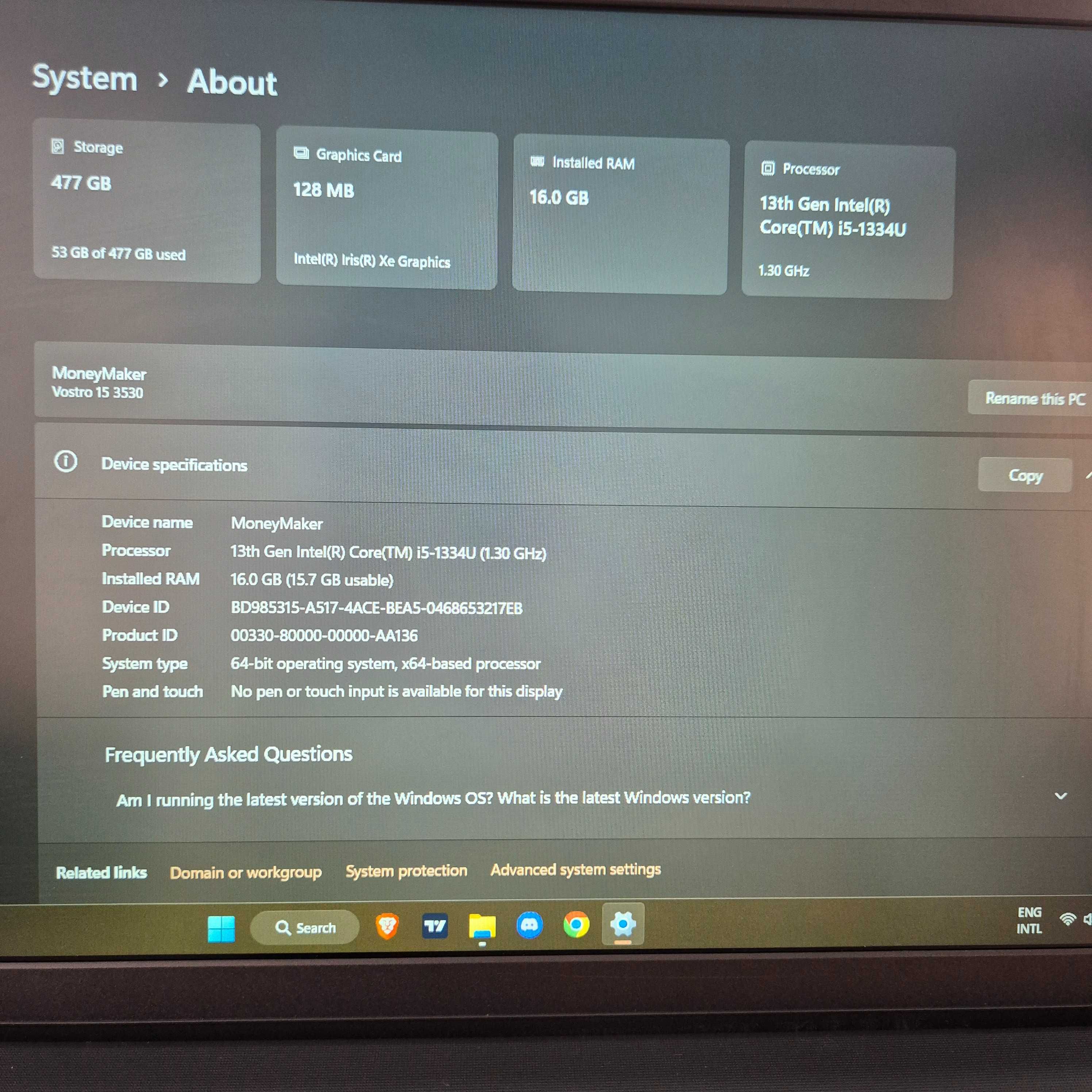 Dell Vostro 15 3530 Full HD 120HZ