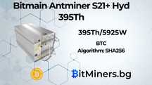 Bitmain Antminer S21+ Hyd 395Th/s 5925W, Биткойн Майнър