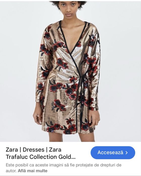 Rochie zara paiete, florala  , spectsculoasa, marime  xs