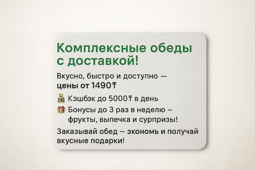 Обеды с доставкой до вас