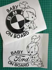 Stiker auto baby on board ,bebe la bord