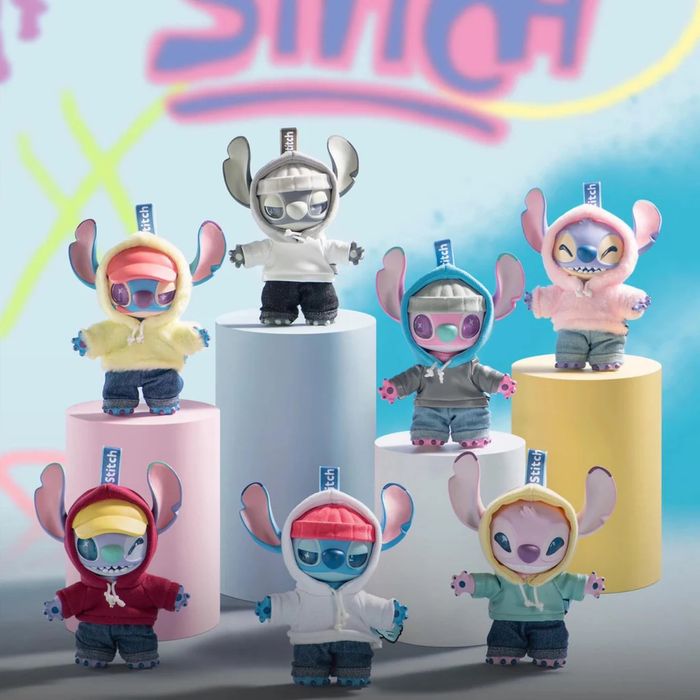 Stitch Gen Z Street Miniso Labubu фигурка 17см, Стич Лабубу ген З