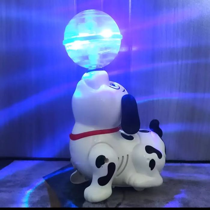 Танцующая собачка светится с музыкой на батарейках