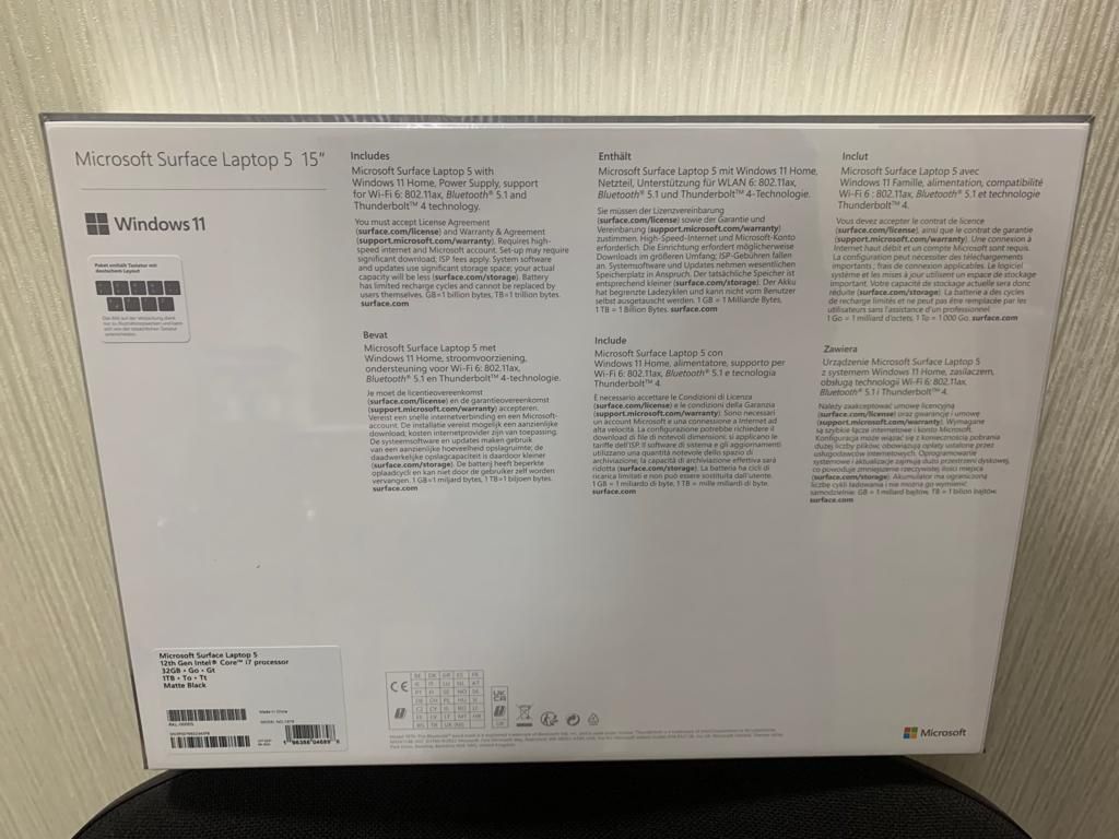 Microsoft Surface Laptop 5 12ht Gen Intel Core i7 32GB 1TB, 15'' ,nou!