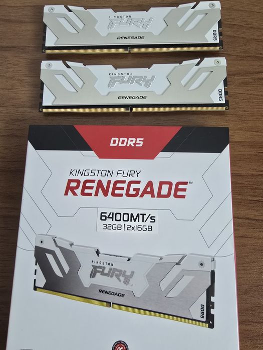 Рам Kingston 32GB (2x16) DDR5 6400mhz/s CL32 FURY Renegade White XMP