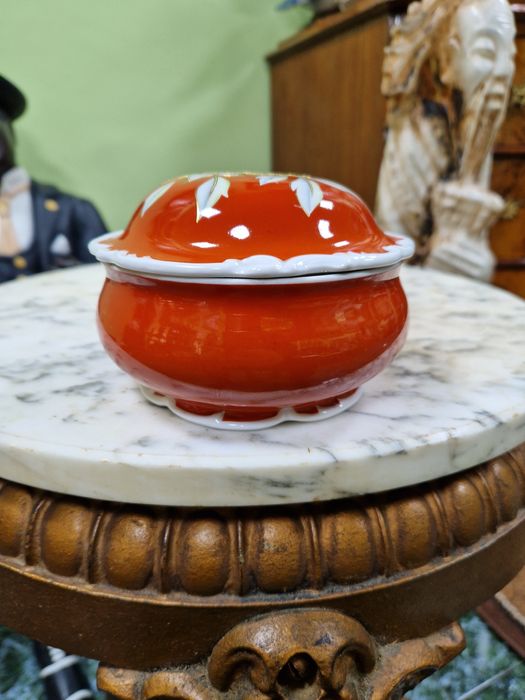 Стара рядка антикварна порцеланова кутия за бижута Schau bach Kunst