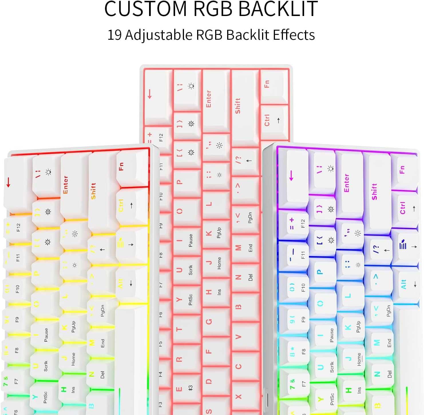 Tastatură mecanică Newmen GM610 60%,fir Bluetooth 2.4G,RGB,Switch Rosu