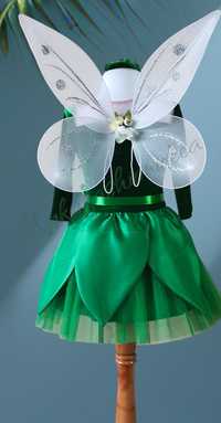 Costum Tinkerbell copii, rochiță verde aniversara, rochiță serbare