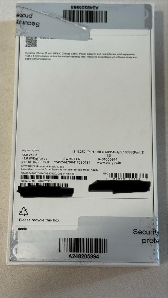Продам IPhone 16 новый.