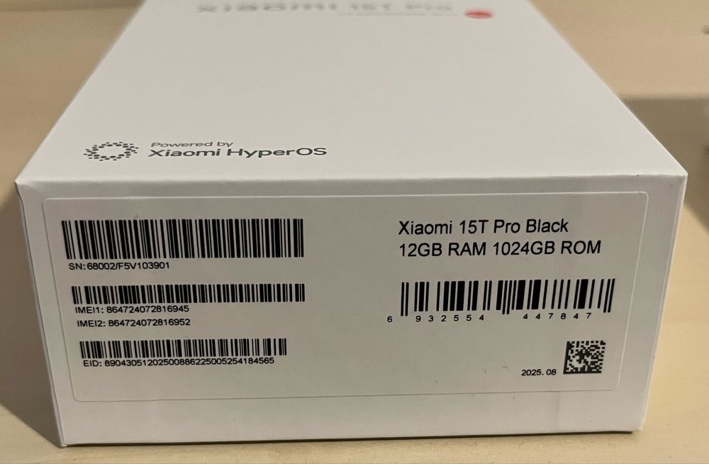 НОВ!!! Xiaomi 15T Pro 1TB / 12 GB RAM (черен, неотварян)