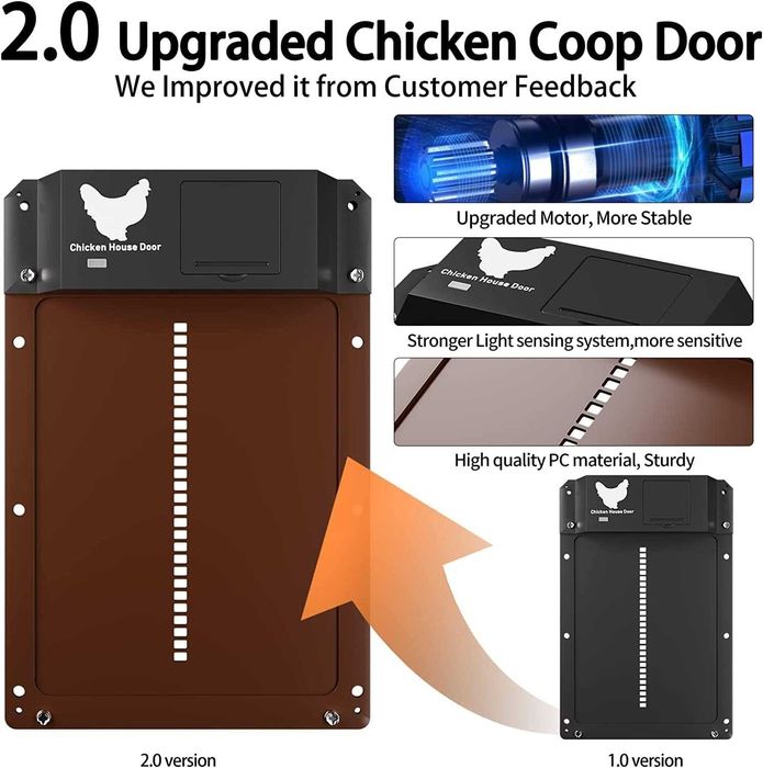 Автоматична врата за кокошарник със светлинен сензор