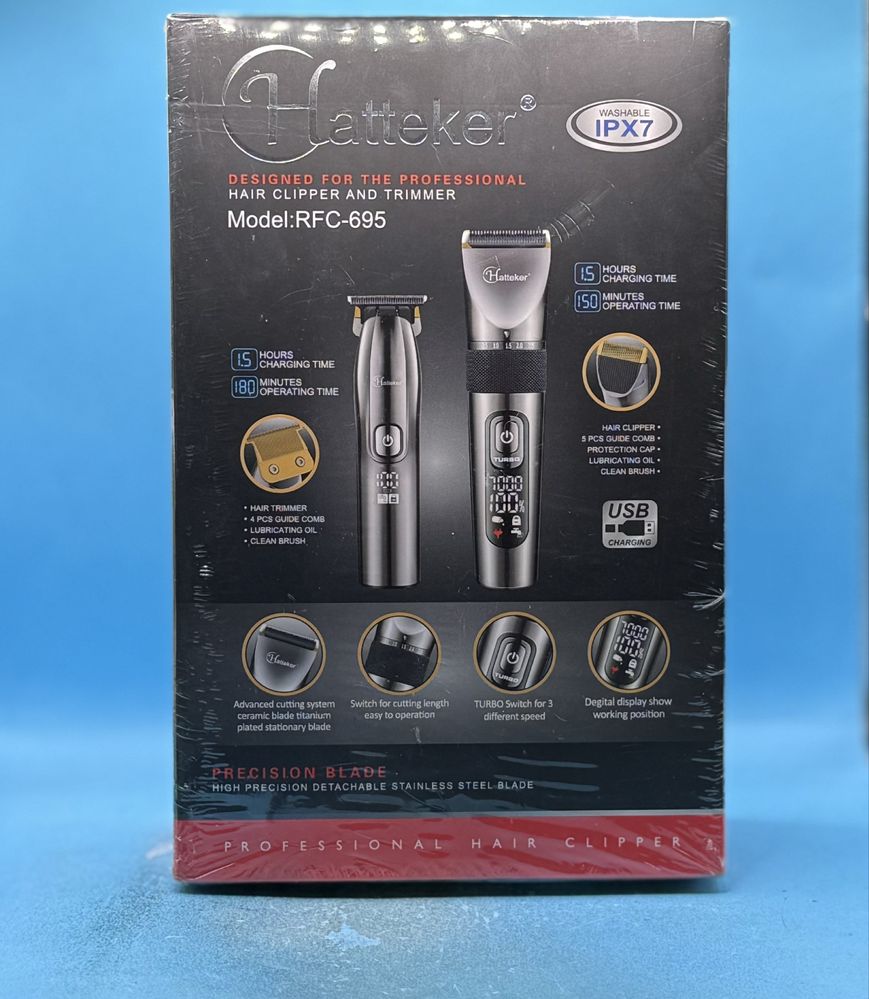 НОВО! Комбо комплект Hatteker RFC-695 машинка за подстригванв + тример