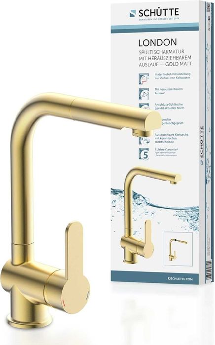Baterie chiuveta SCHUTTE LONDON GOLD, cu dus, REDUS de la 730RON