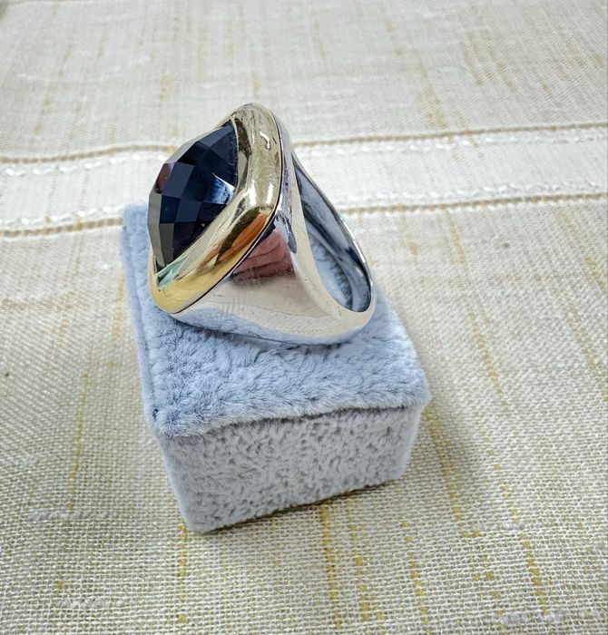 Inel TIRISI Aur Roz, Argint si Onix barbatesc