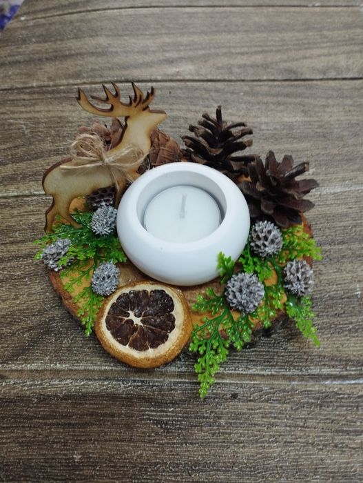 Коледни свещници ръчно изработени