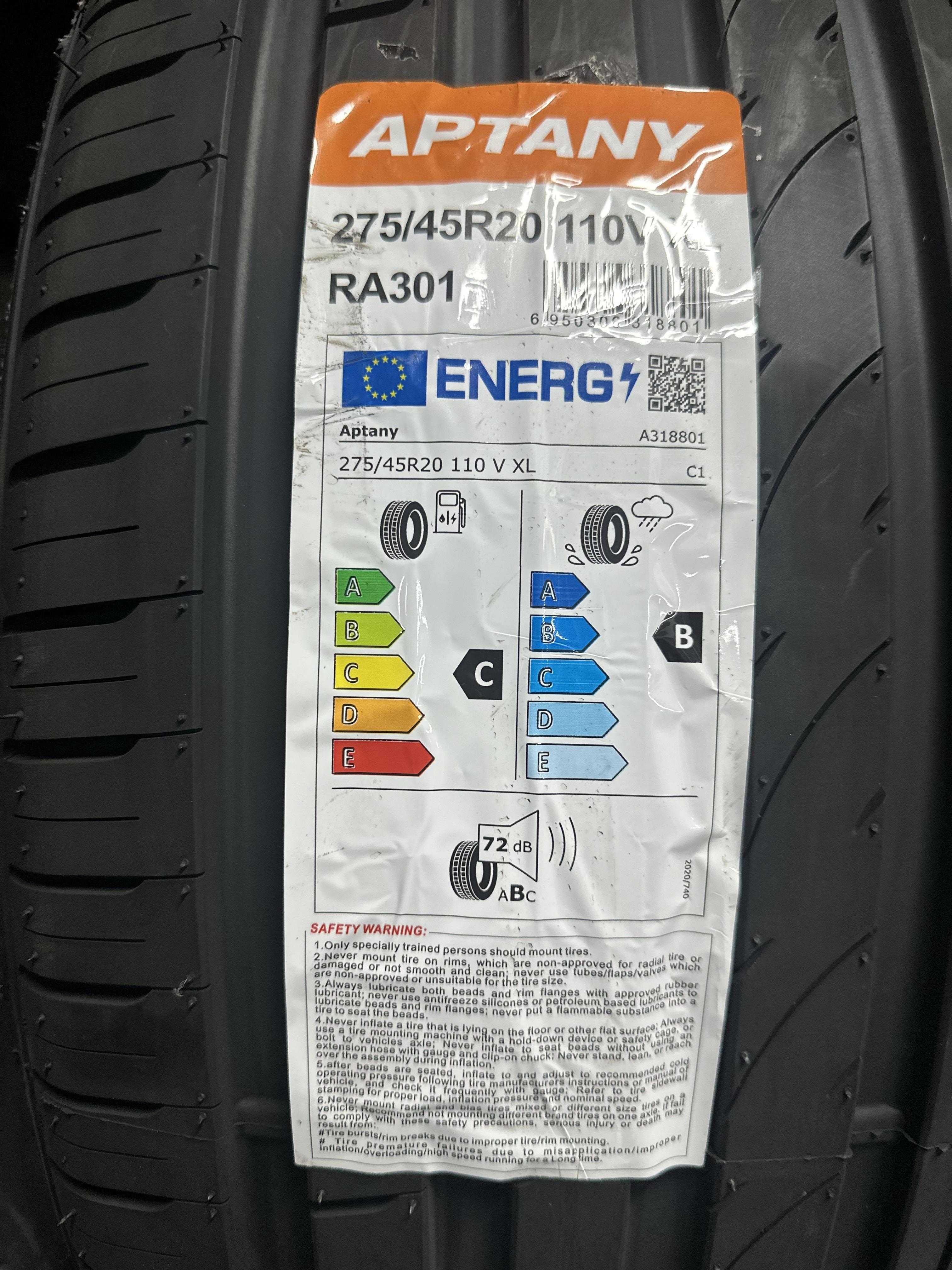 Нови Летни Гуми APTANY RA301 275/45R20 110V XL НОВ DOT