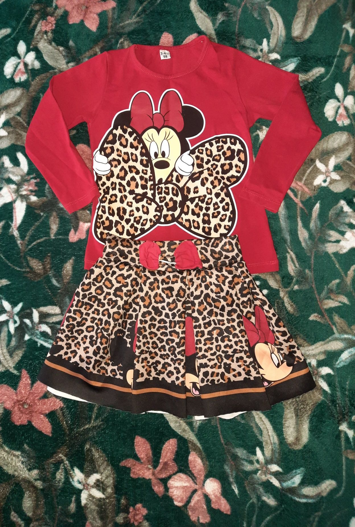 Set bluza și fusta cu minnie, fetite 3-4 ani/98 cm
