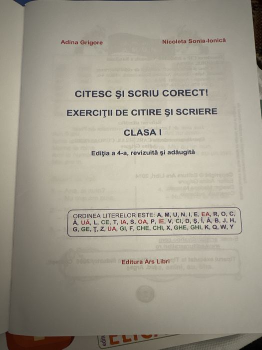 Vand convenabil culegere pentru CLR, clasa I, “ Citesc și scriu corect