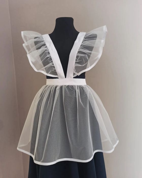 Белый фартук школьный для выпускниц школьная форма