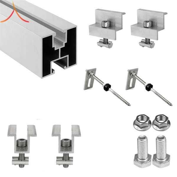 KIT Structura montaj 2 panouri solare fotovoltaice acoperis metalic