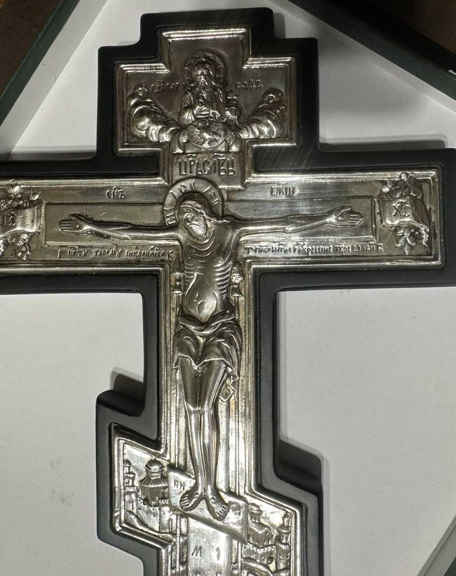 Серебрянный крест настенный 29смХ17.5см