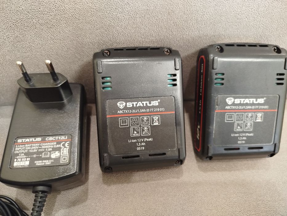 STATUS ABCTX12-2Li/1.5Ah.
Тип на батерията: Li-ion
Напрежение: 12 V (P