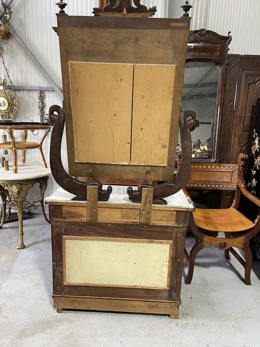 Consola Empire de perioada, din lemn masiv cu blat de marmura