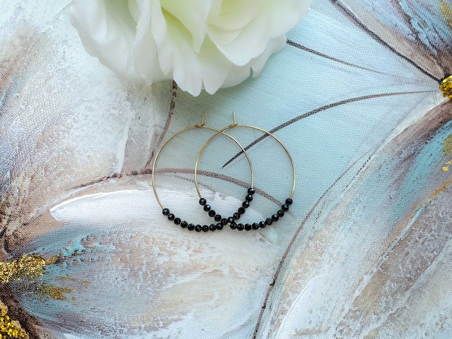 Ръчно изработени обеци Халки от Неръждаема стомана с Цирконий