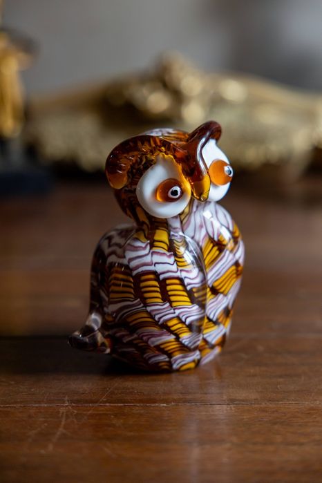 Bufniță din sticlă murano