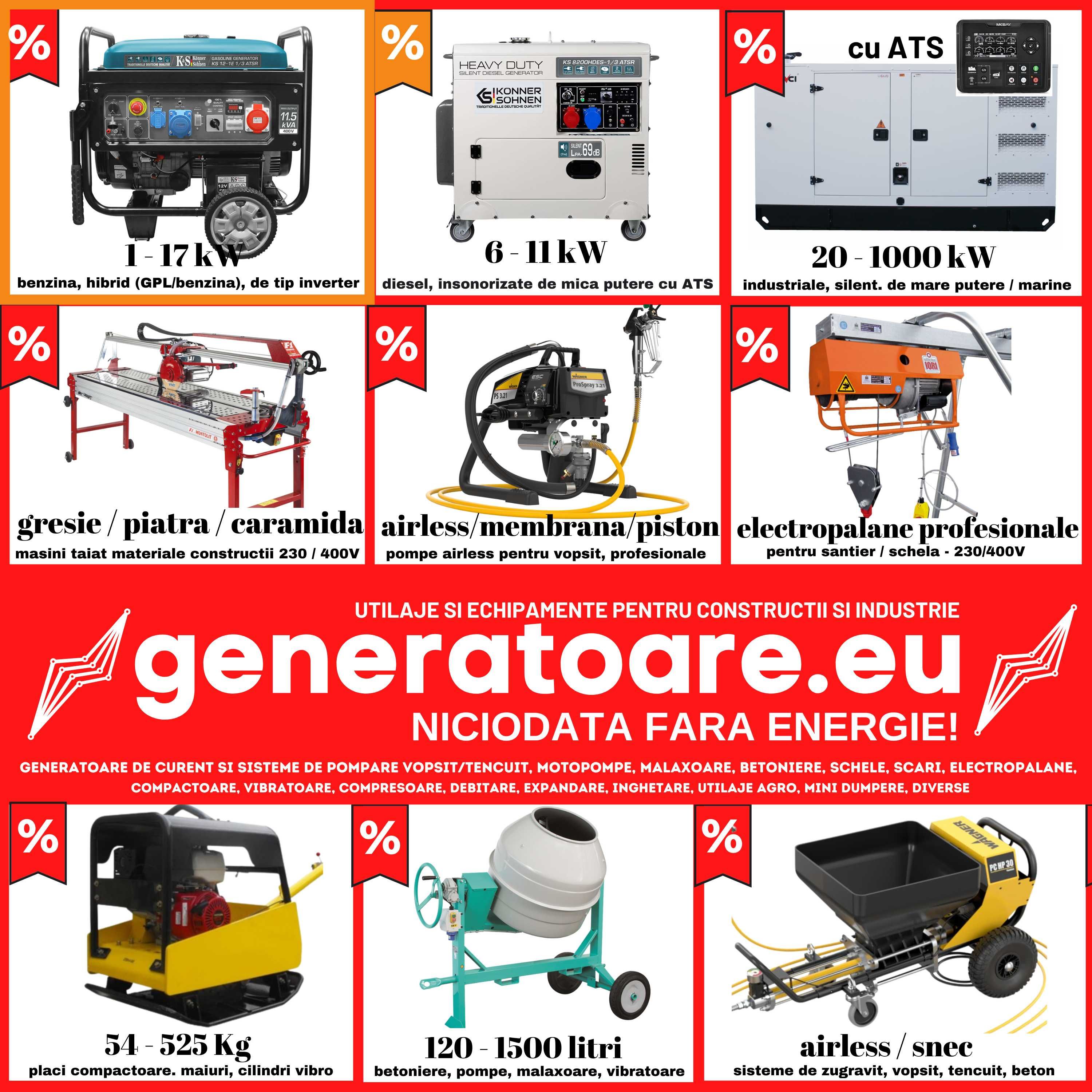 Generator de curent electric 400V 35Kw cu motor diesel Hyundai DHY40L