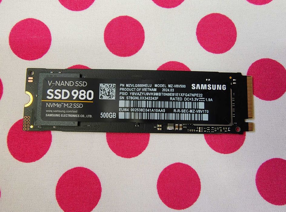 SSD Samsung 980 500 GB PCI Express, M.2, NVMe.