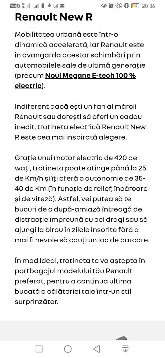 Trotineta electrica Renault