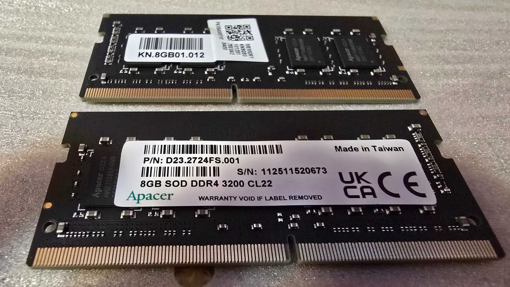 Memorie Laptop APACER DDR 4  3200 CL22  16 GB (8x2) - Dual Channel Kit