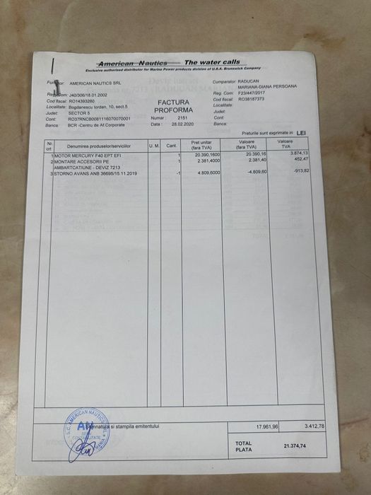 Motor Mercury 40cp cizmă scurta