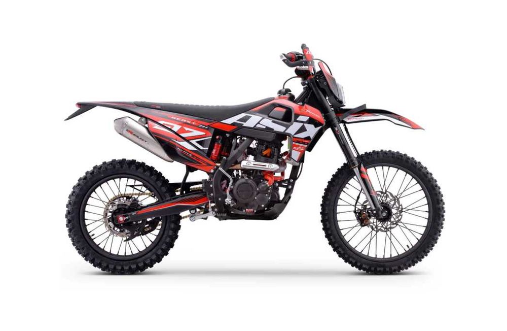 Motocicleta Cross/Enduro Asix XT97, 300cc, roti 21/18", negru/rosu,