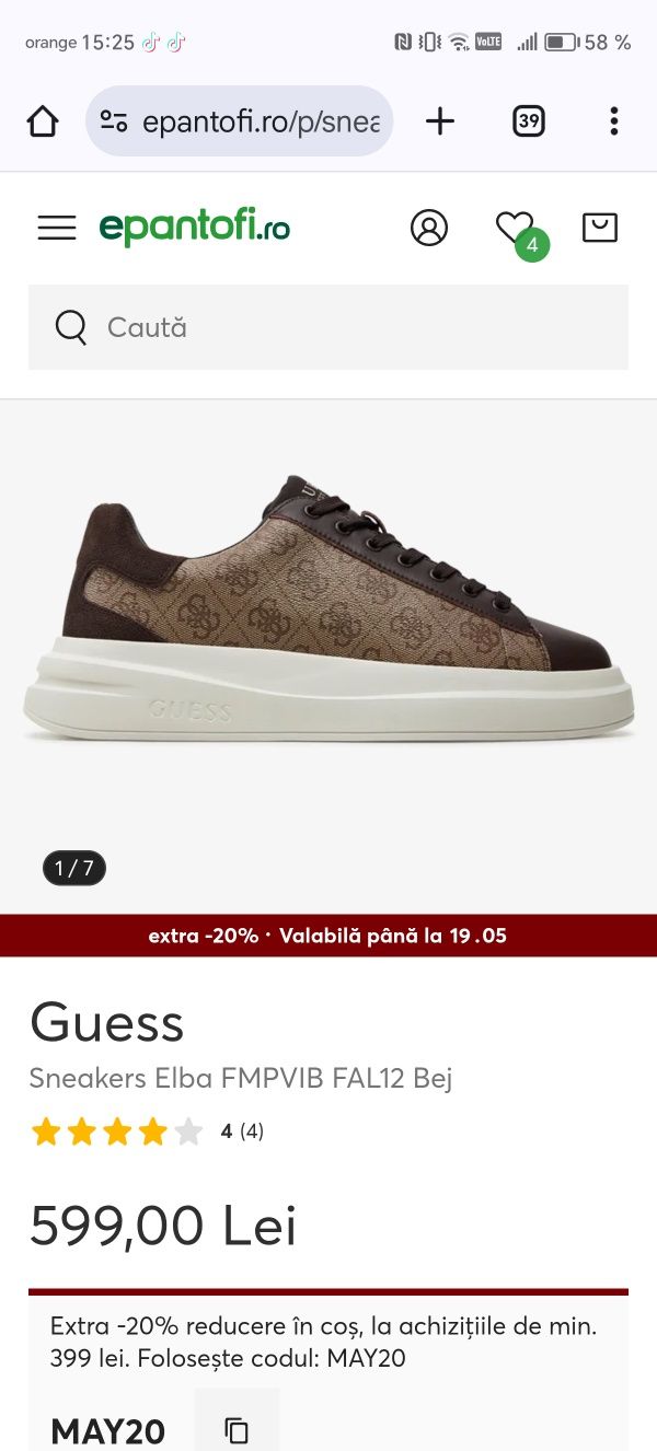 Pantofi Guess bărbați măsură 46