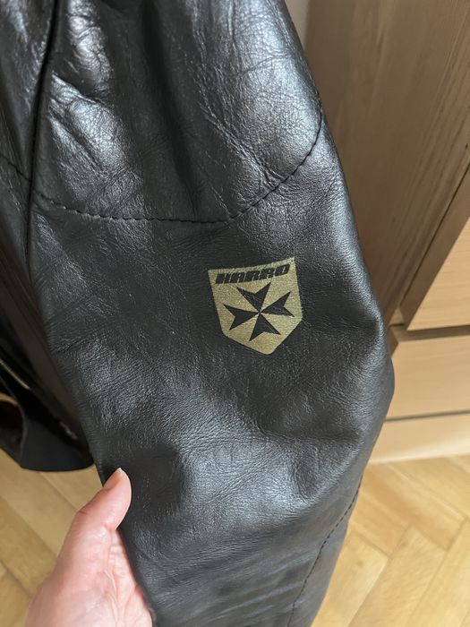 Geacă de piele bărbătească Harro, neagră, îmblănită