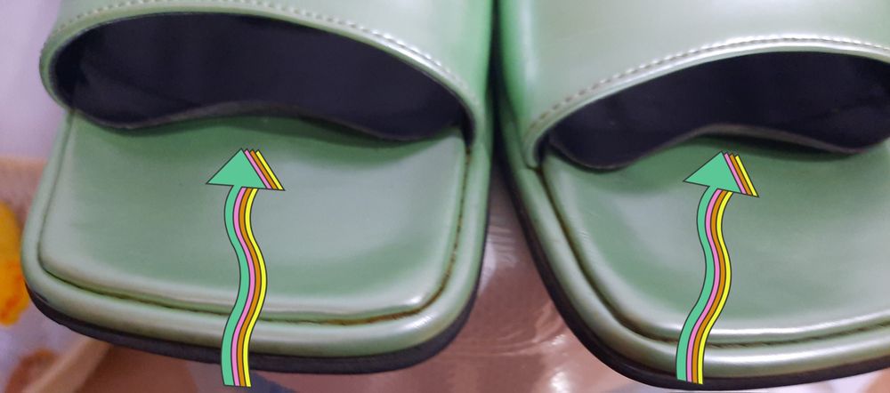 Papuci lăcuiti, culoare verde