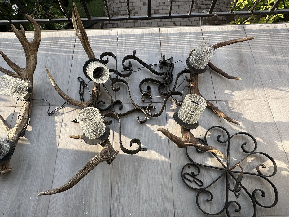Candelabru / Lustra Coarne de cerb vintage