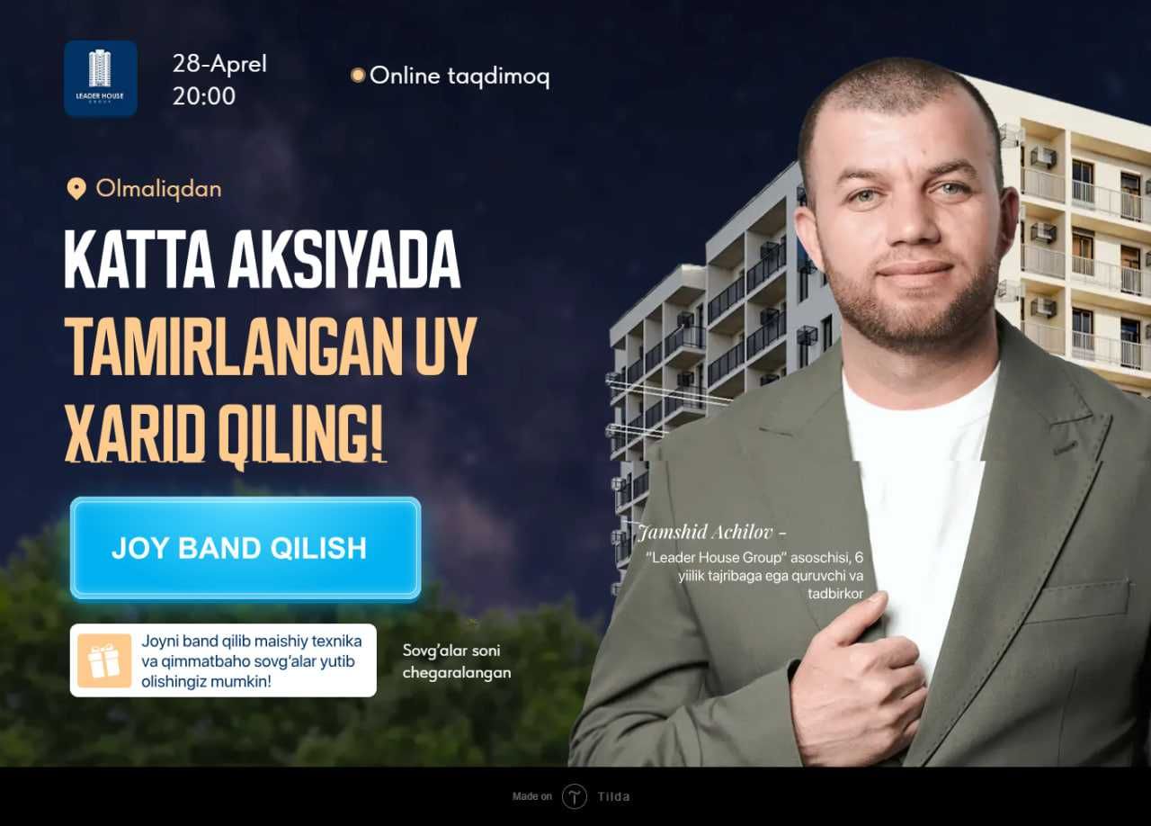 Tilda’da professional saytlar | Vizitka, Landing, Portfolio, Magazin