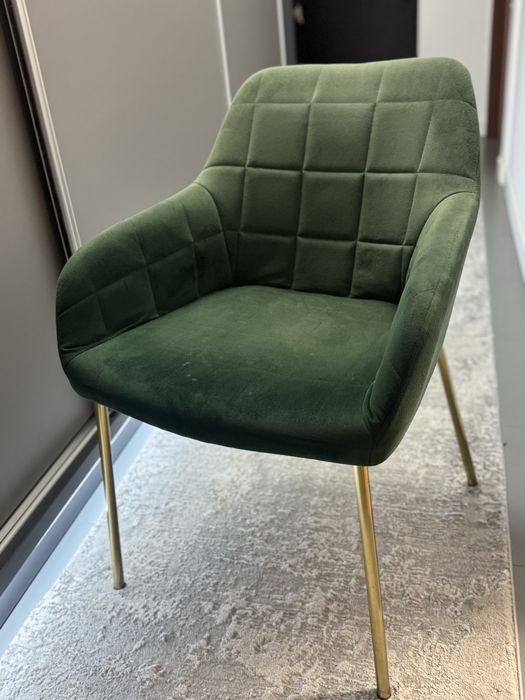 Scaun dining/living, verde, catifea 58x60x84 cm, design modern